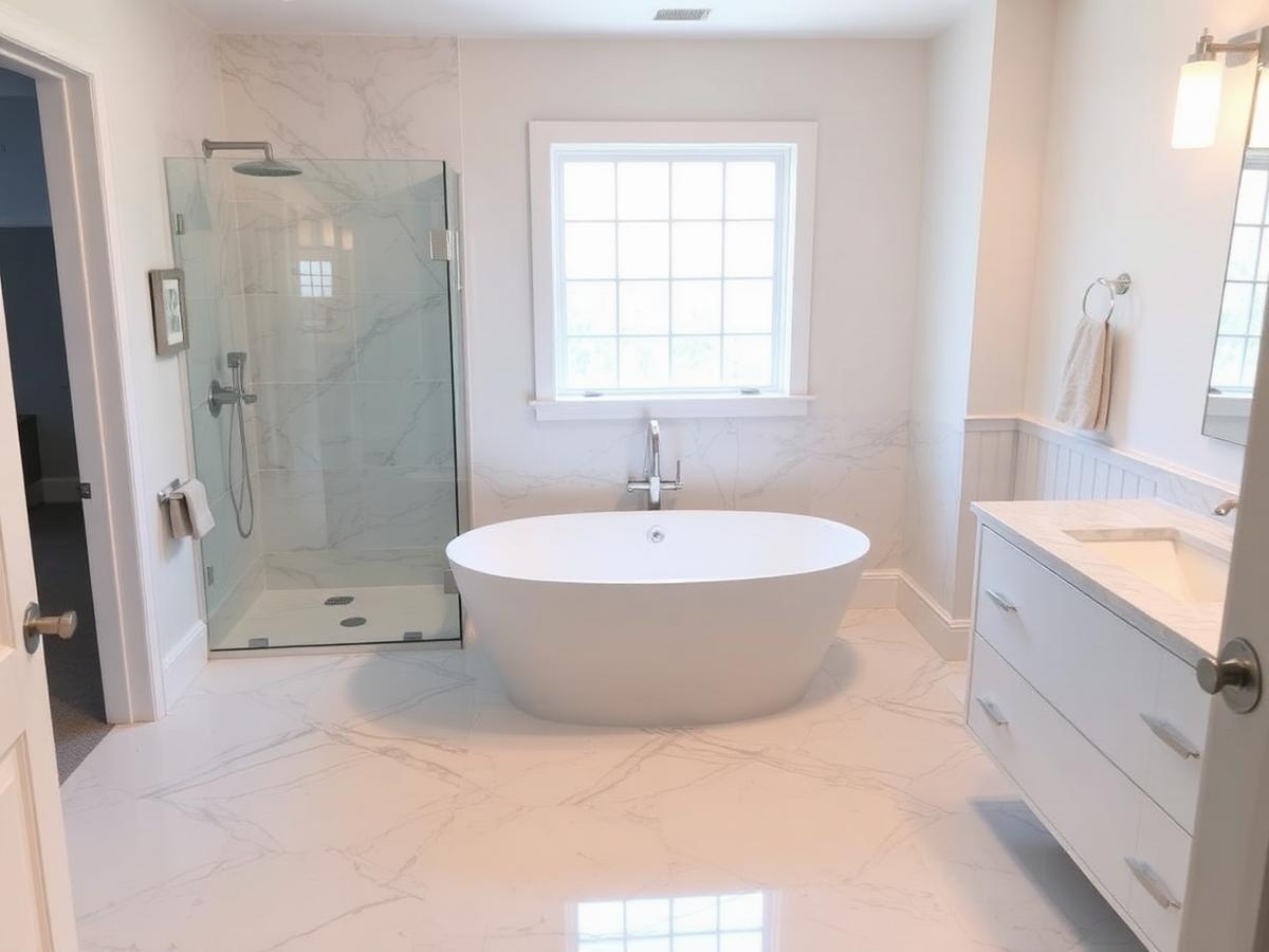 Uncoupling membrane, heated porcelain, micro grout lines